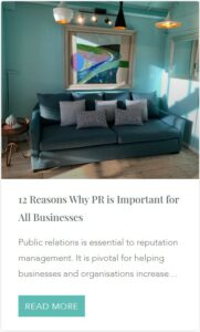screenshot of blog page