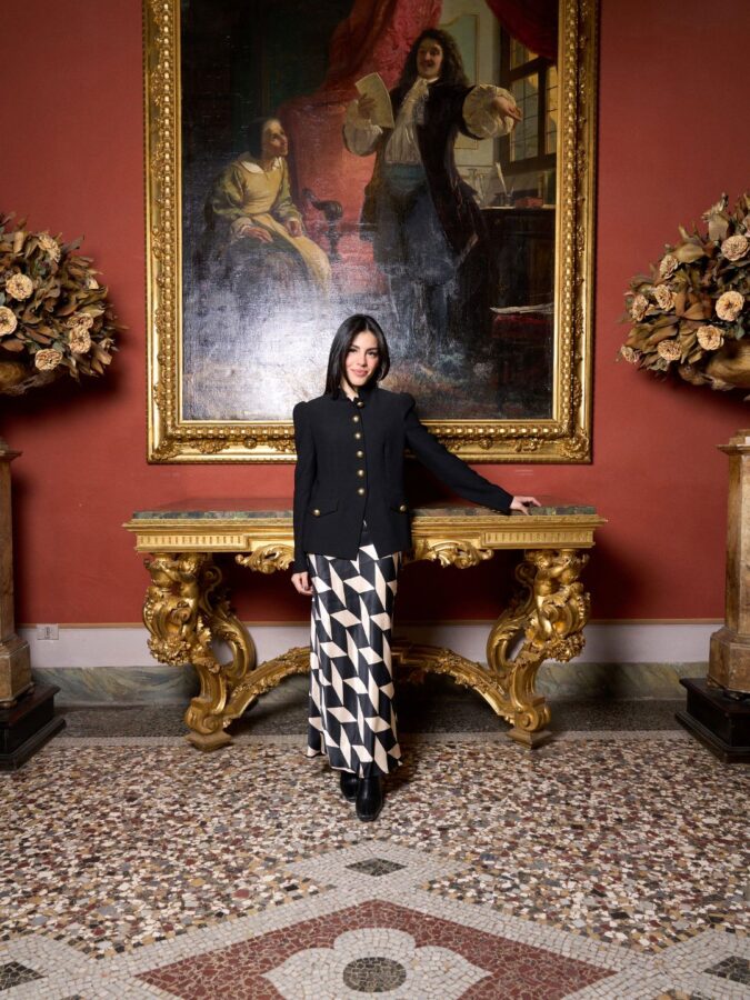 Ceyda in front of painting