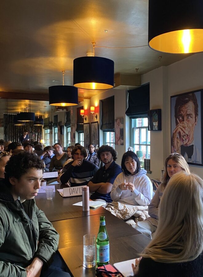 Gabrielle Shaw talking to UNC students