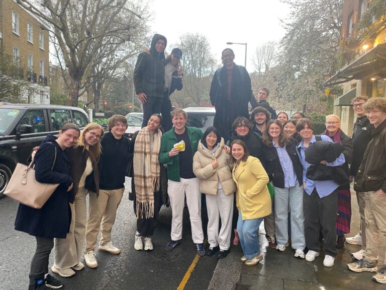 UNC students with Ollie Skinner and his defender